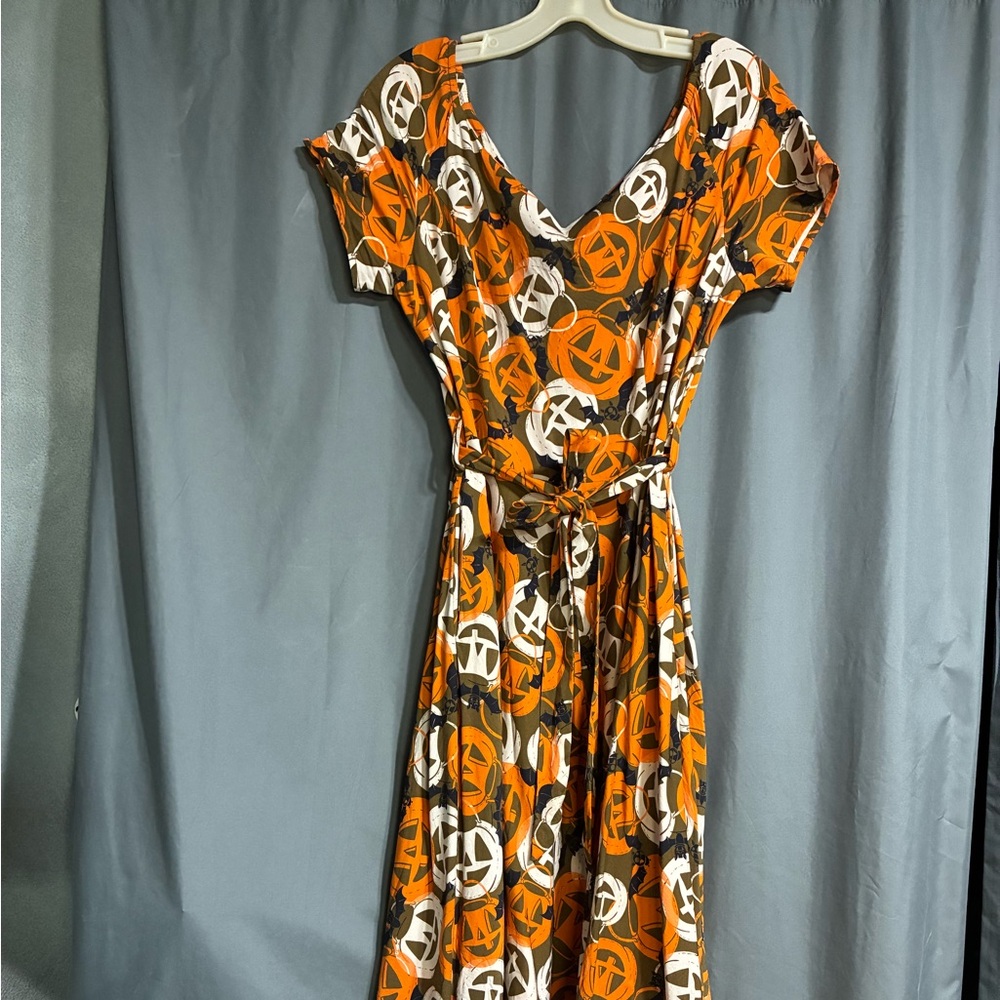 Orange and cream Flutter Sleeve Maxi